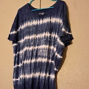 Women's blue & white tie dye t
